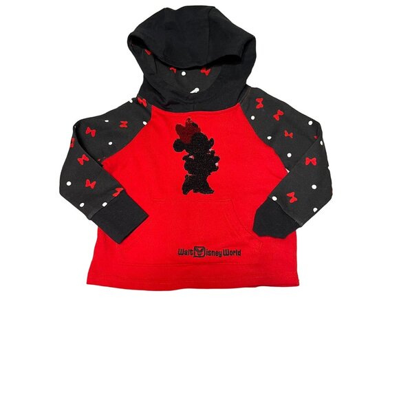 Disney Minnie Mouse Reversible Sequin Hoodie Sweatshirt Pullover Excellent VERY - Picture 6 of 6